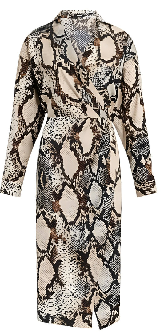 NEW!! Express Snake Print along Sleeve Dress L