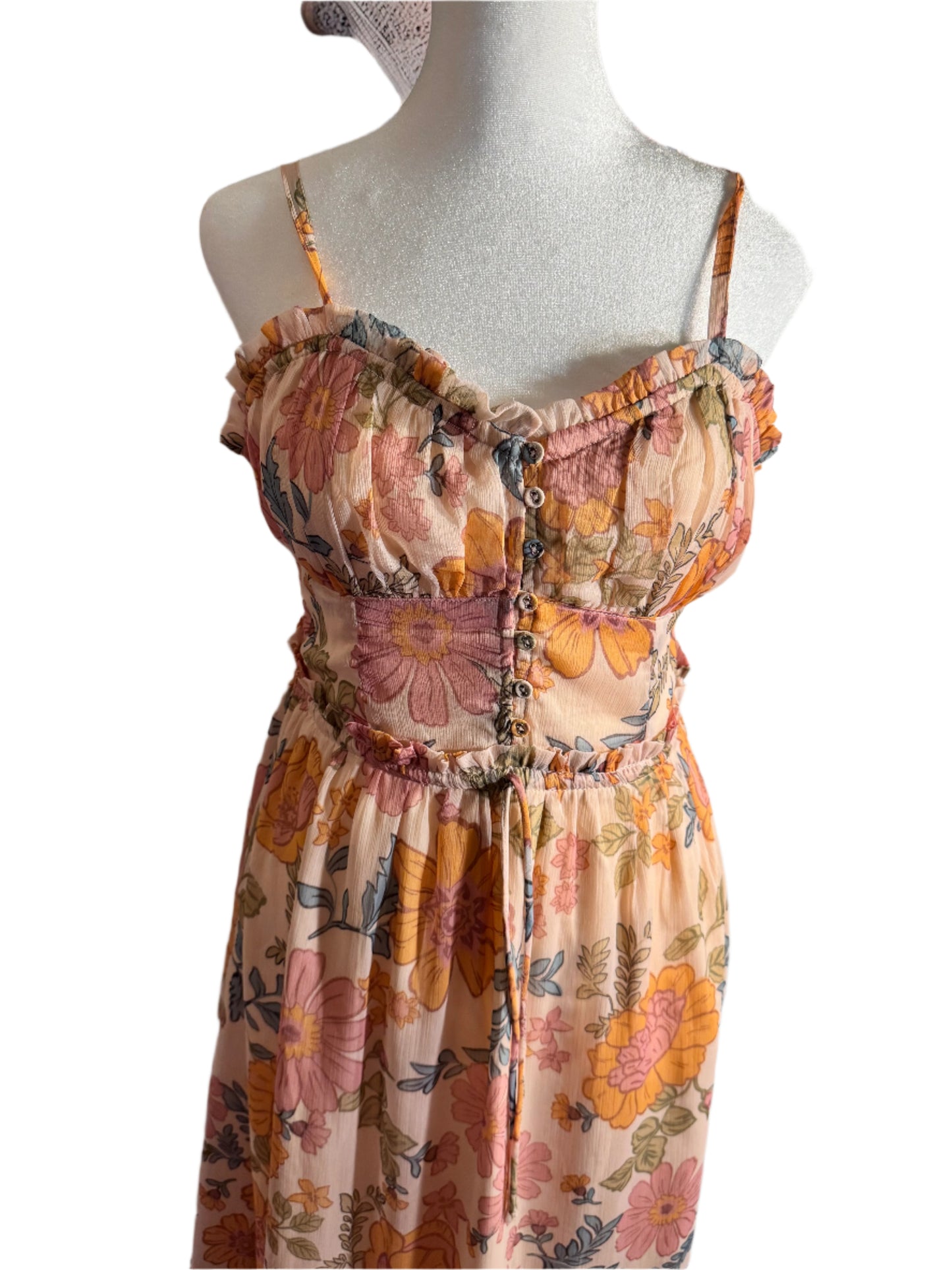 NEW!! Women Flare Sleeveless Maxi Dress (L)