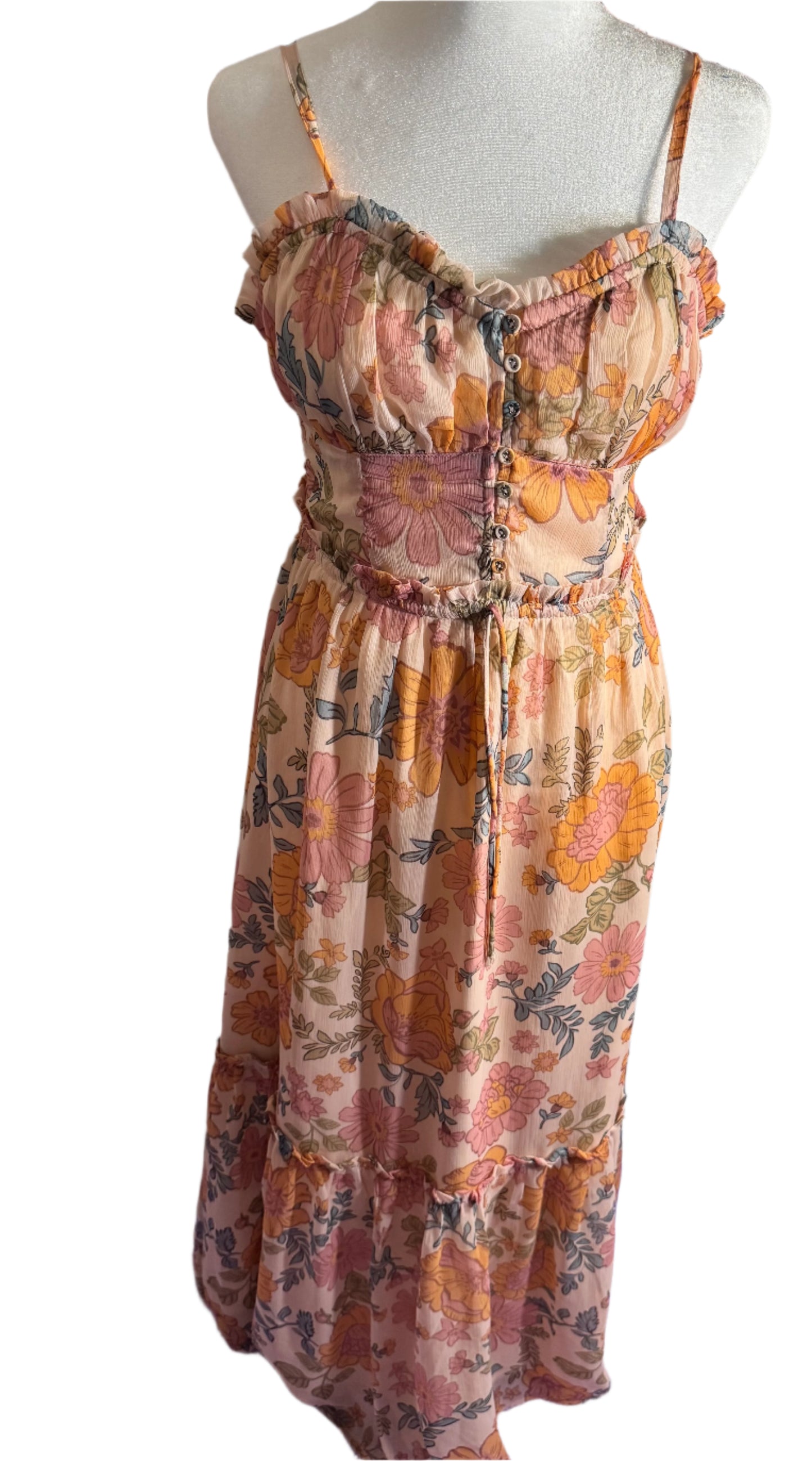 NEW!! Women Flare Sleeveless Maxi Dress (L)