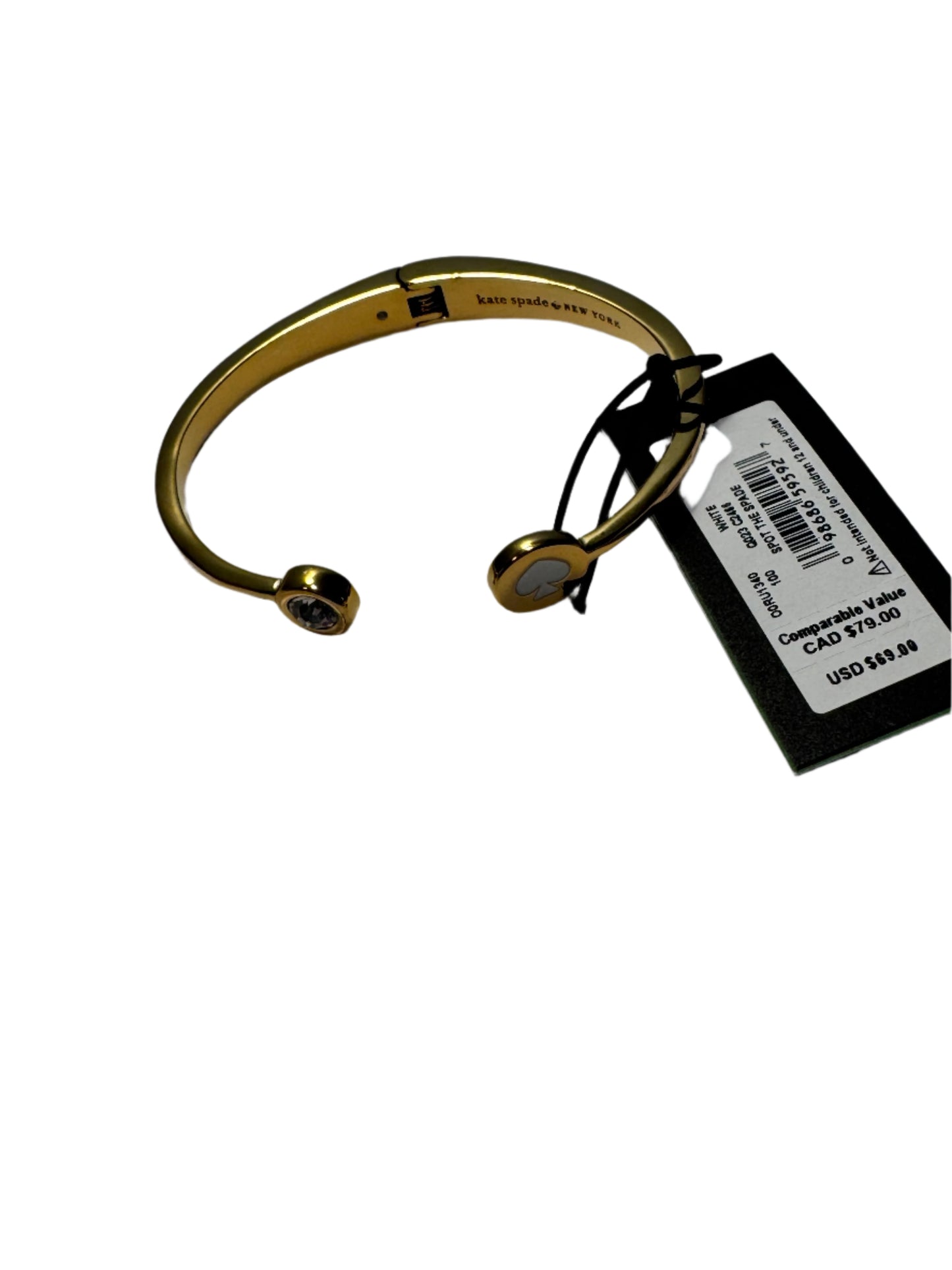 NEW!! Kate Spade Gold Plated Bangle ( White heart design)