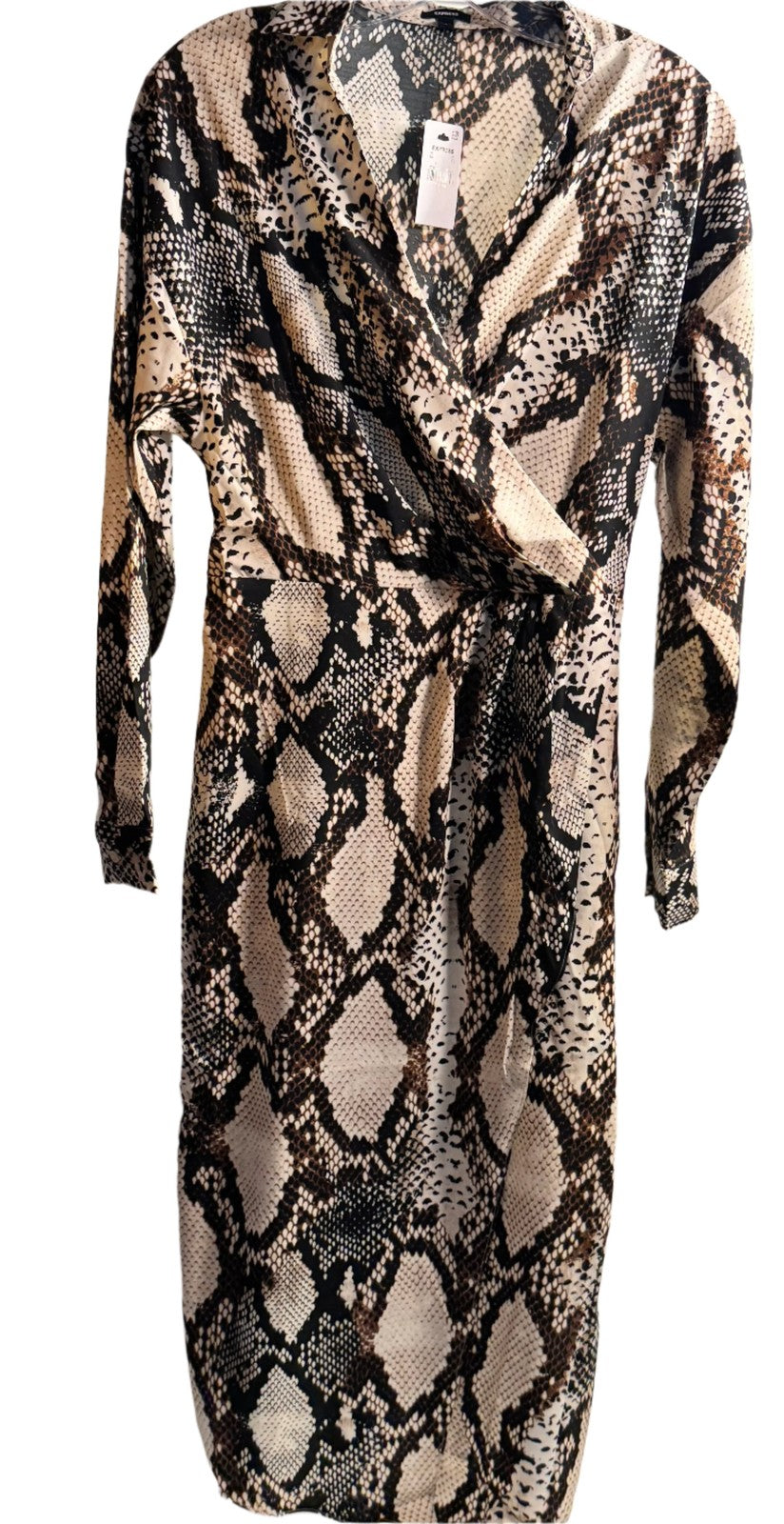 NEW!! Express Snake Print along Sleeve Dress S