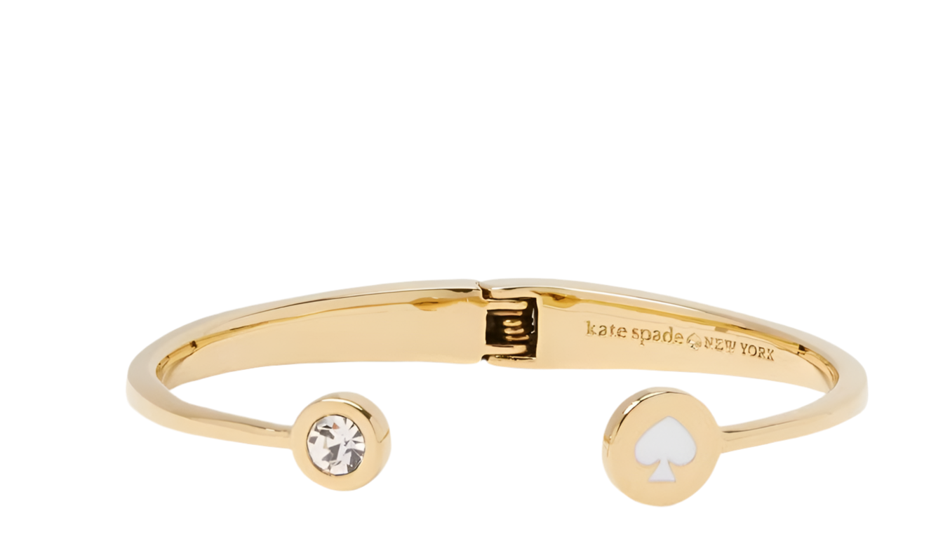 NEW!! Kate Spade Gold Plated Bangle ( White heart design)