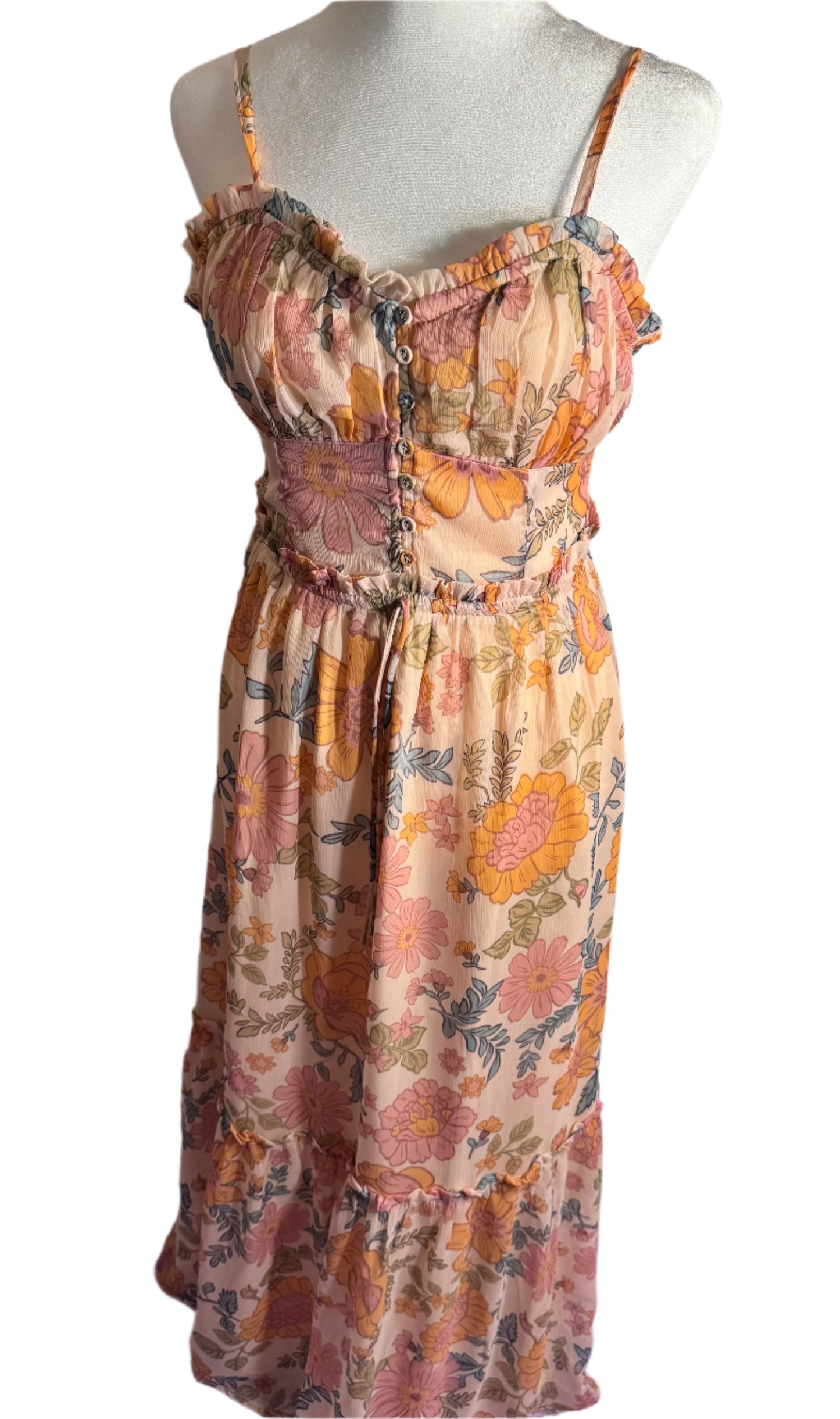 NEW!! Women Flare Sleeveless Maxi Dress (L)